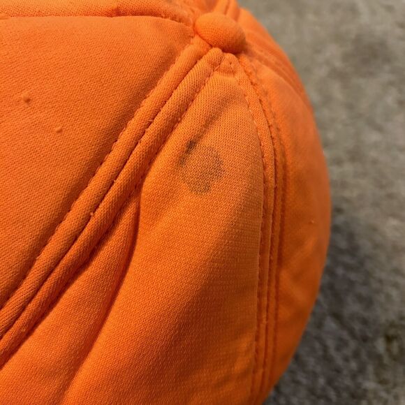 Vintage Whitetail Deer Hunter Safety Orange Foam Snapback Trucker Hat Cap - Picture 8 of 8